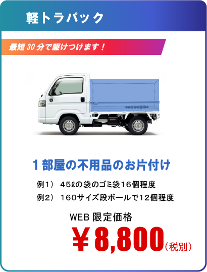 軽トラパック8,800円